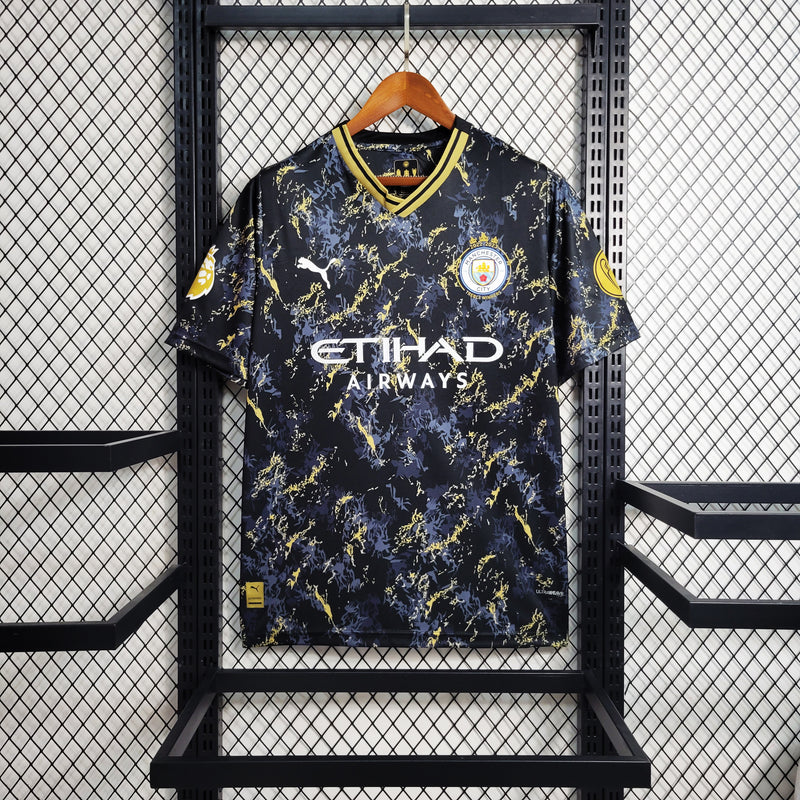 CAMISA MANCHESTER CITY 23/24 EDIÇÃO ESPECIAL GOLD